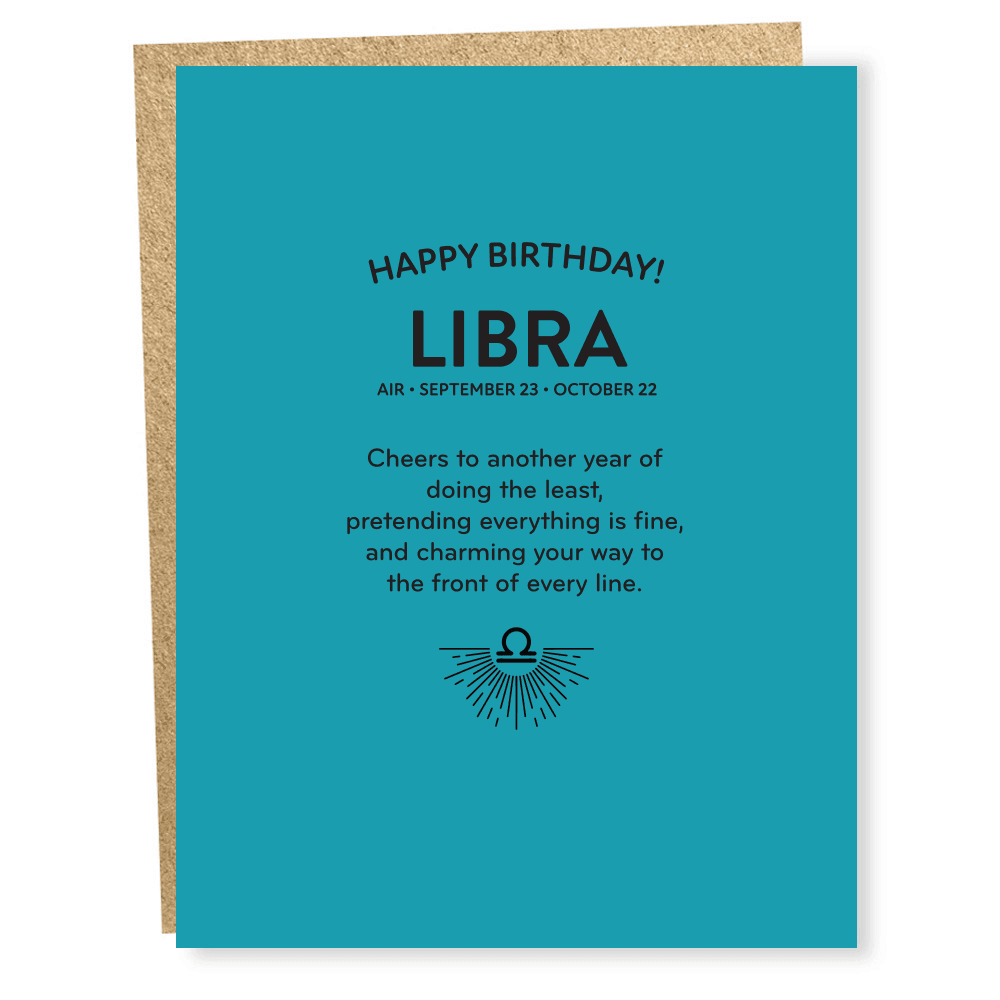 Libra Zodiac Card