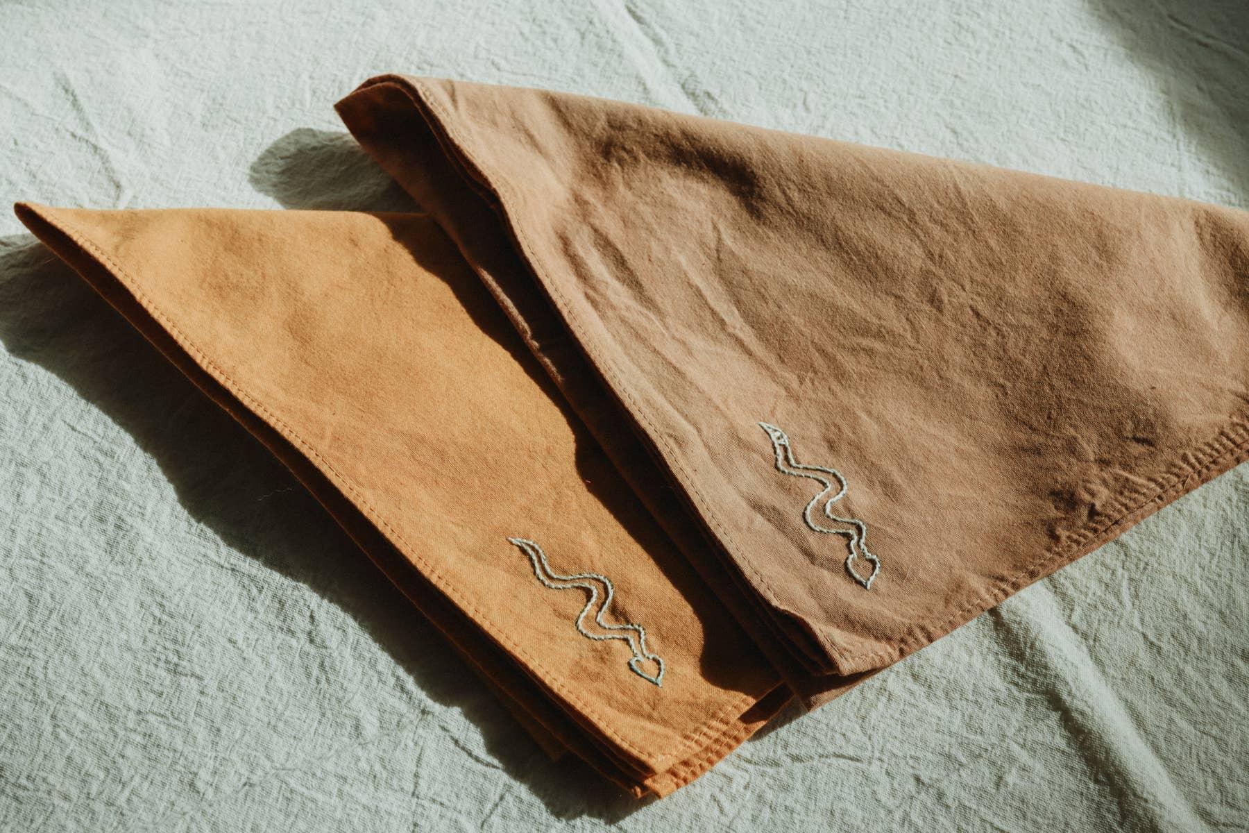 Hand Embroidered Snake Bandana