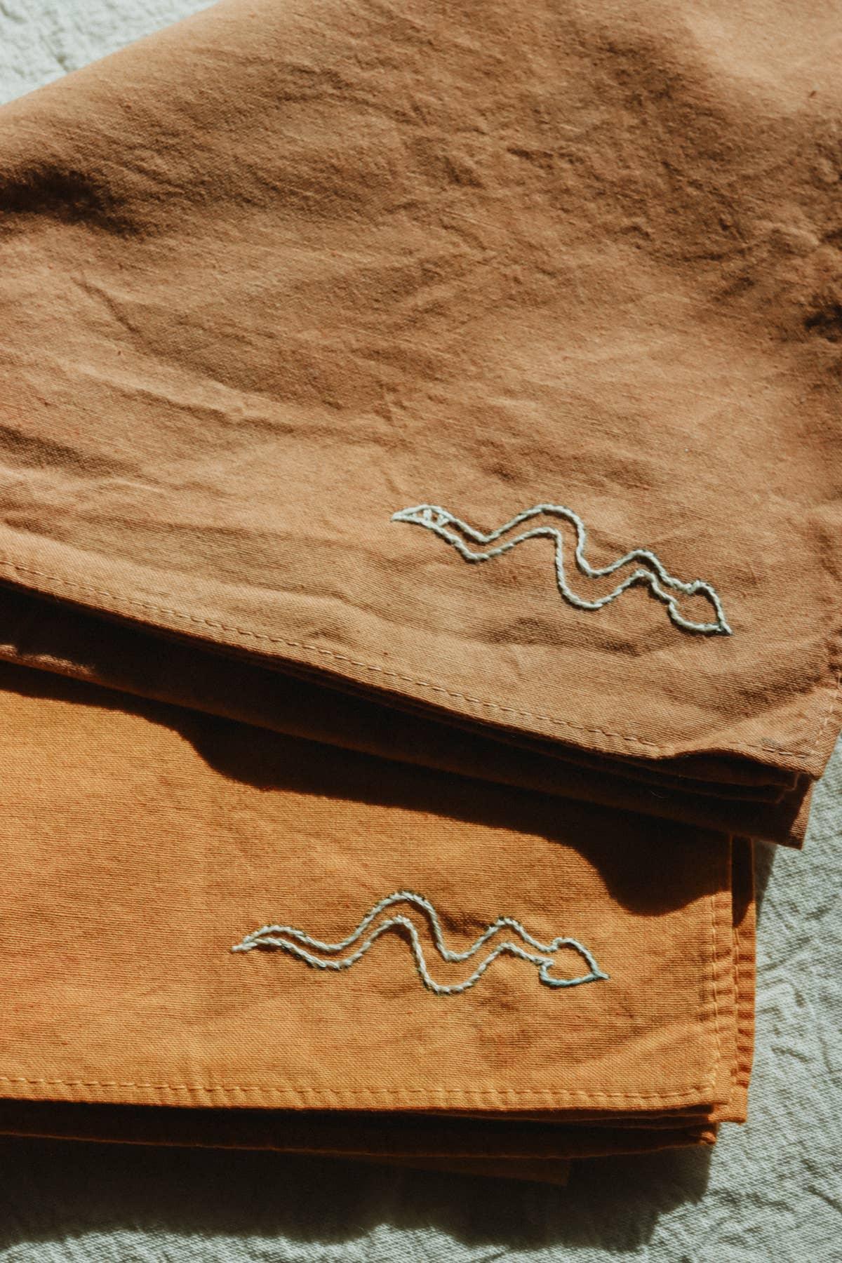Hand Embroidered Snake Bandana