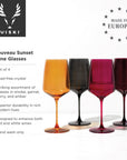 Reserve Nouveau Crystal Wine Glasses - Sunset - Set of 4