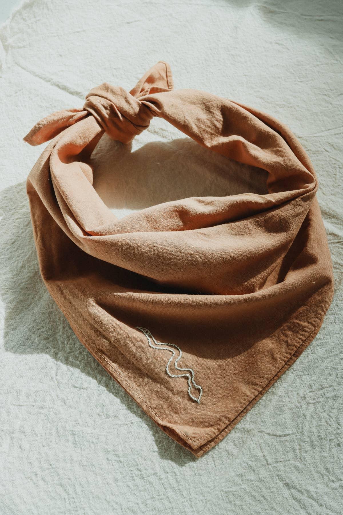 Hand Embroidered Snake Bandana