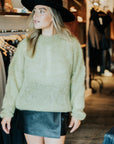 Mohair Relaxed Fit Pullover in Muddy Green by Maiami