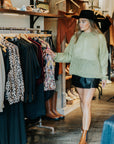 Mohair Relaxed Fit Pullover in Muddy Green by Maiami