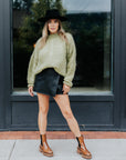 Mohair Relaxed Fit Pullover in Muddy Green by Maiami