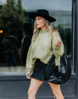 Mohair Relaxed Fit Pullover in Muddy Green by Maiami