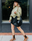 Mohair Relaxed Fit Pullover in Muddy Green by Maiami