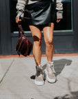 Rose Leather Mini Skort. by Ramy Brook