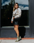 Rose Leather Mini Skort. by Ramy Brook