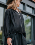Zip Cape Shirt in Black by Moyoru