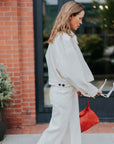 Crop Zip Jacket in Ecru by Smythe