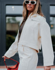 Crop Zip Jacket in Ecru by Smythe