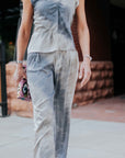 High Waisted Pleated Pant in Sand by Michelle Jonas
