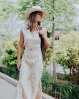 Sleeveless Maxi Dress in Brown/Khaki Snake by Michelle Jonas