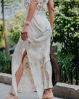 Sleeveless Maxi Dress in Brown/Khaki Snake by Michelle Jonas