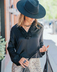 Celine Silk Shirt in Black by A Shirt Thing