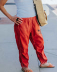 MATTE/SATIN LOOSE DRAWCORD BIGGY in Artyard Red by FREECITY