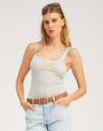 Tissue Scoop Neck Tank in Ice by SPRWMN
