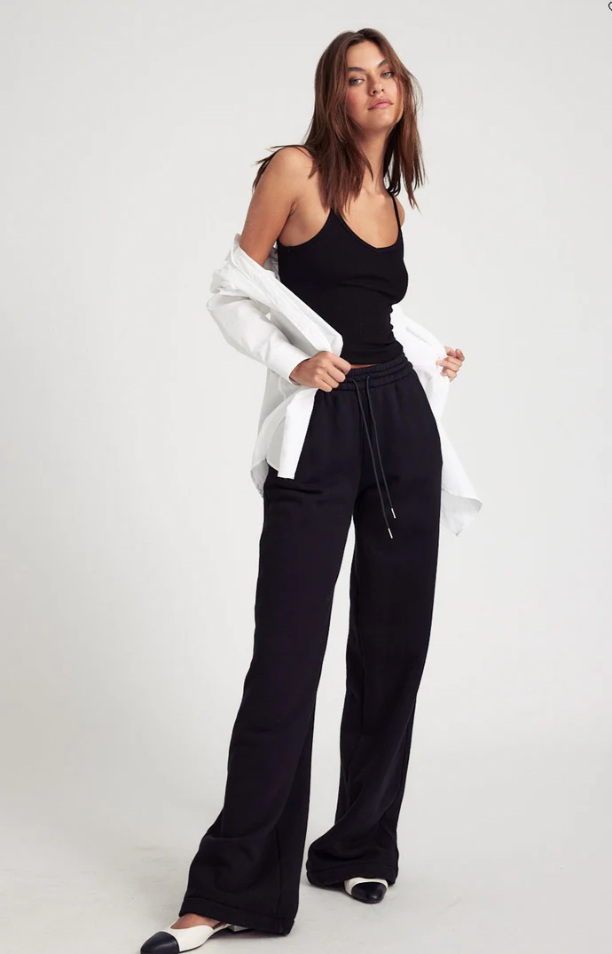 Rib V-Neck Tank in Black by SPRWMN