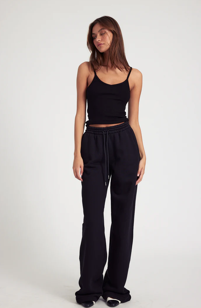 Rib V-Neck Tank in Black by SPRWMN