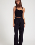 Rib V-Neck Tank in Black by SPRWMN