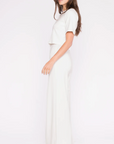 Ponte Knit Short Sleeve Top in White by Ripley Rader