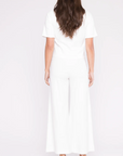 Ponte Knit Wide Leg Cropped Pant in White by Ripley Rader