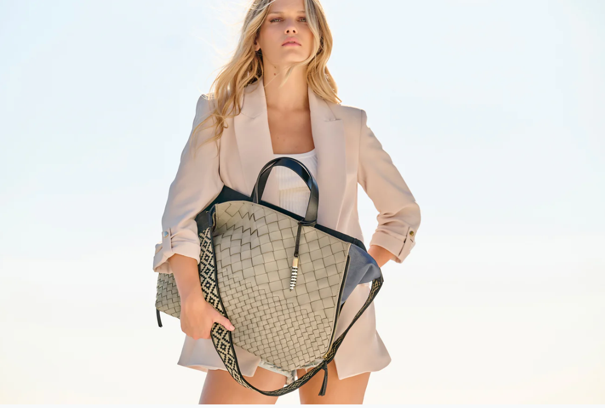 Bantham Tote in Sand Threaded Weave by Kempton & Co.