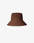 Felix Raffia Straw Bucket Hat in Dark Earth by Janessa Leone