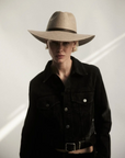 Judith Straw Fedora in Taupe by Janessa Leone
