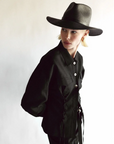 Sherman Straw Fedora in Black by Janessa Leone