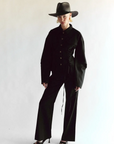 Sherman Straw Fedora in Black by Janessa Leone