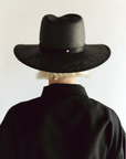 Sherman Straw Fedora in Black by Janessa Leone