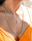 Neon Pink Opal Necklace by Leela Grace Jewelry