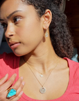 Quartz & Diamond Shaker Disc Necklace by Leela Grace Jewelry