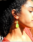 Double Neon Yellow Quartz Earrings by Leela Grace Jewelry