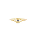 Tiny Evil Eye Sapphire & Diamond ring by Leela Grace Jewelry