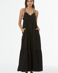 Patio Poplin Dress in Black by YFB
