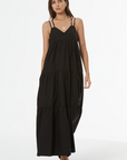 Patio Poplin Dress in Black by YFB