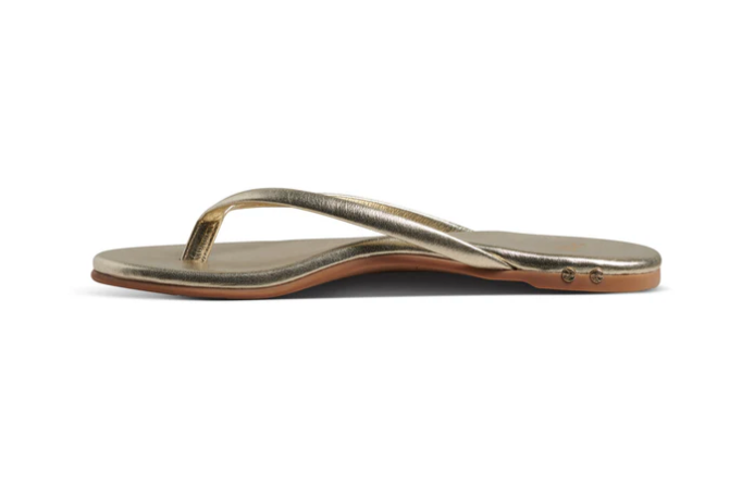 Sunbeam Leather Flip Flop in Platinum by Beek