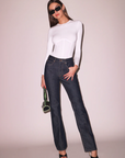 Organic Cotton Long Sleeve T-Shirt Bodysuit in White by Fleur Du Mal