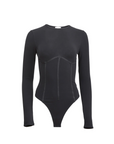 Organic Cotton Long Sleeve T-Shirt Bodysuit in Black by Fleur Du Mal