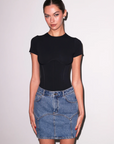 Organic Cotton T-Shirt Bodysuit in Black by Fleur Du Mal