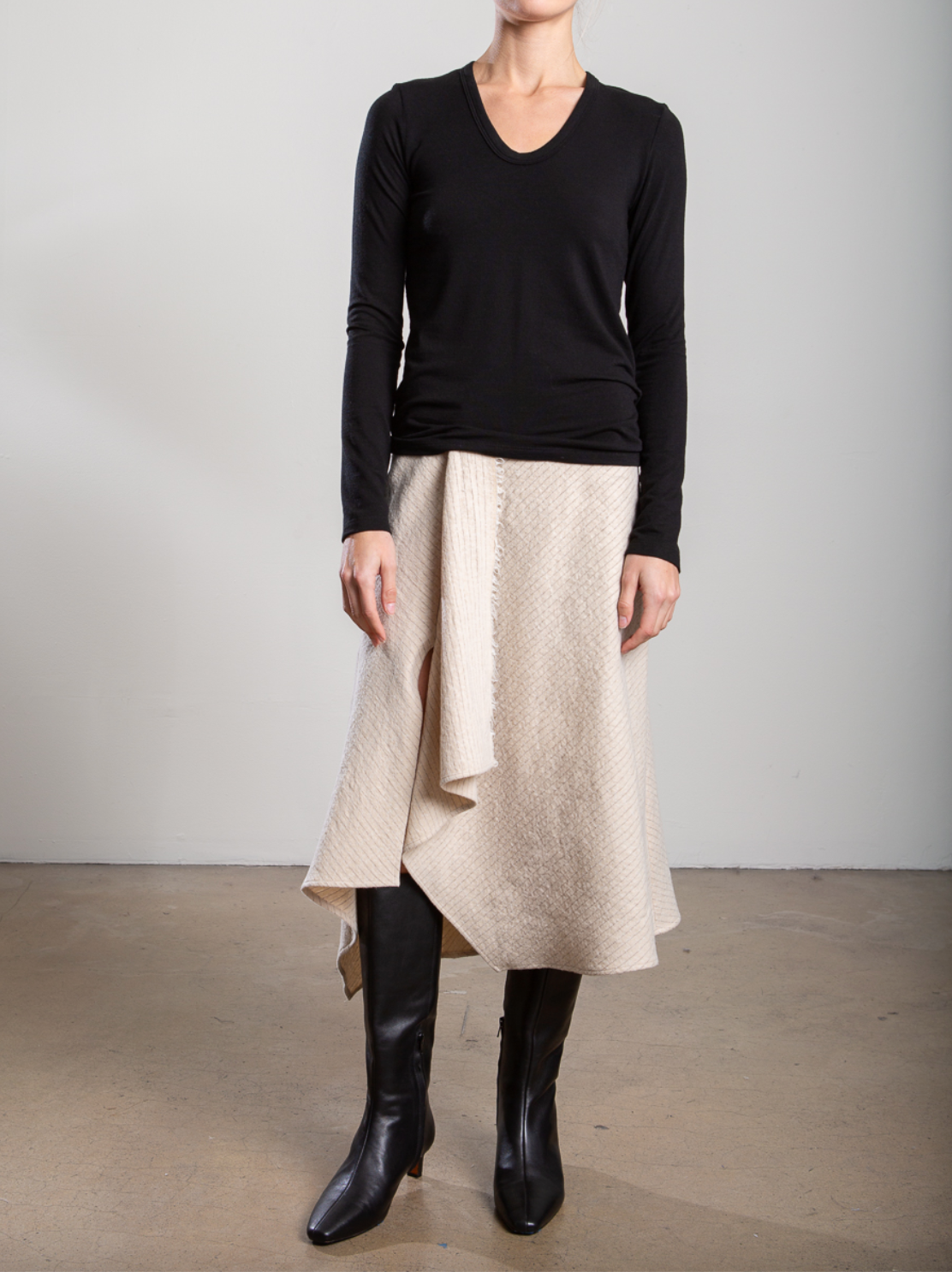 Selena Skirt in Brushed Pinstripe by Pharaoh