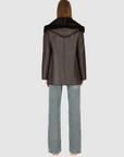 Cherez Reversible Shearling Jacket in Chocolate Silky by HISO