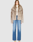 Toska Reversible Shearling Jacket in Taupe Brisa Suede by HISO