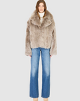 Toska Reversible Shearling Jacket in Taupe Brisa Suede by HISO