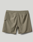 Khaki shorts on a light gray background