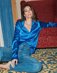 Daria French Blouse in Lapis Blue by Catherine Gee