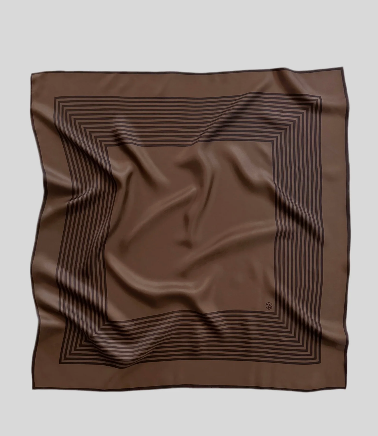 Striped Scarf in Brown 80cm by Le Scarf