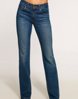 Kyle 5-Pocket Low-Rise Flare Jean in Medium Wash by Ramy Brook